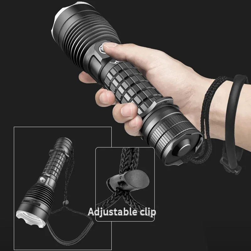 XHP70 Scuba Diving Flashlight 20000Lumen IPX8 Waterproof Underwater LED Submarine Lights 3 Modes Torch Magnetic Switch Anti-Skid