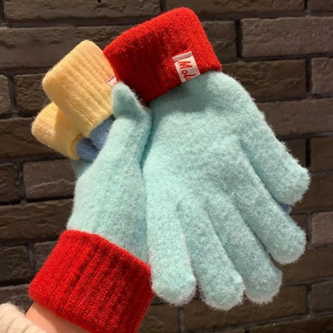 

Зимние женские теплые толстые плюшевые вязаные перчатки плюс бархатные варежки с сенсорным экраном унисекс ветрозащитные сохраняющие тепло лыжные перчатки для верховой езды