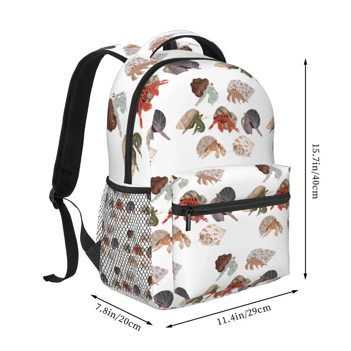 Hermit Crabs Pattern Backpacks Boys Girls Bookbag Students School Bags Cartoon Laptop Rucksack Shoulder Bag Large Capacity