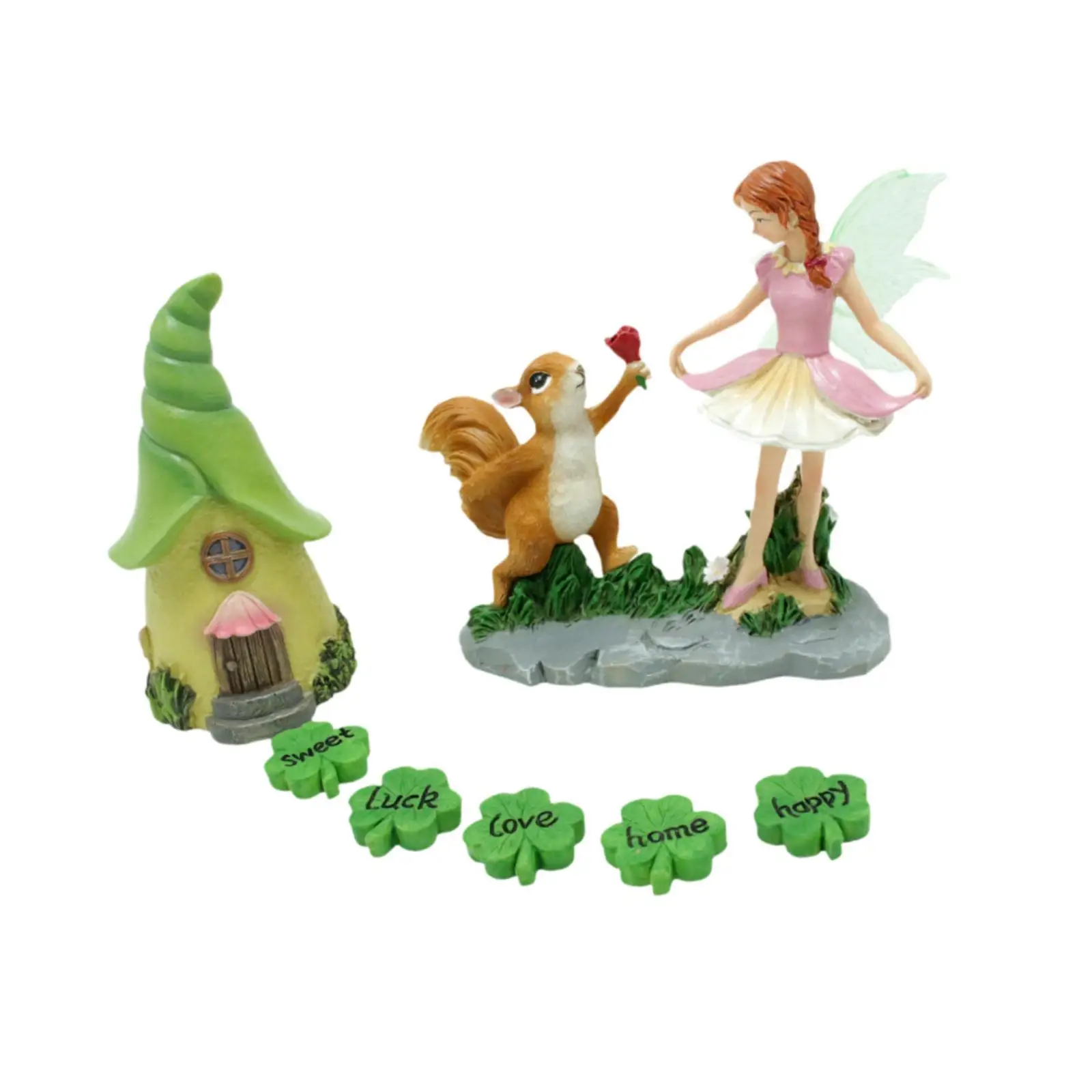 Fairy Garden Accessories Squirrel Statues Micro Landscape Ornament Miniature Figurines for Flowerbed Bonsai Porch Backyard