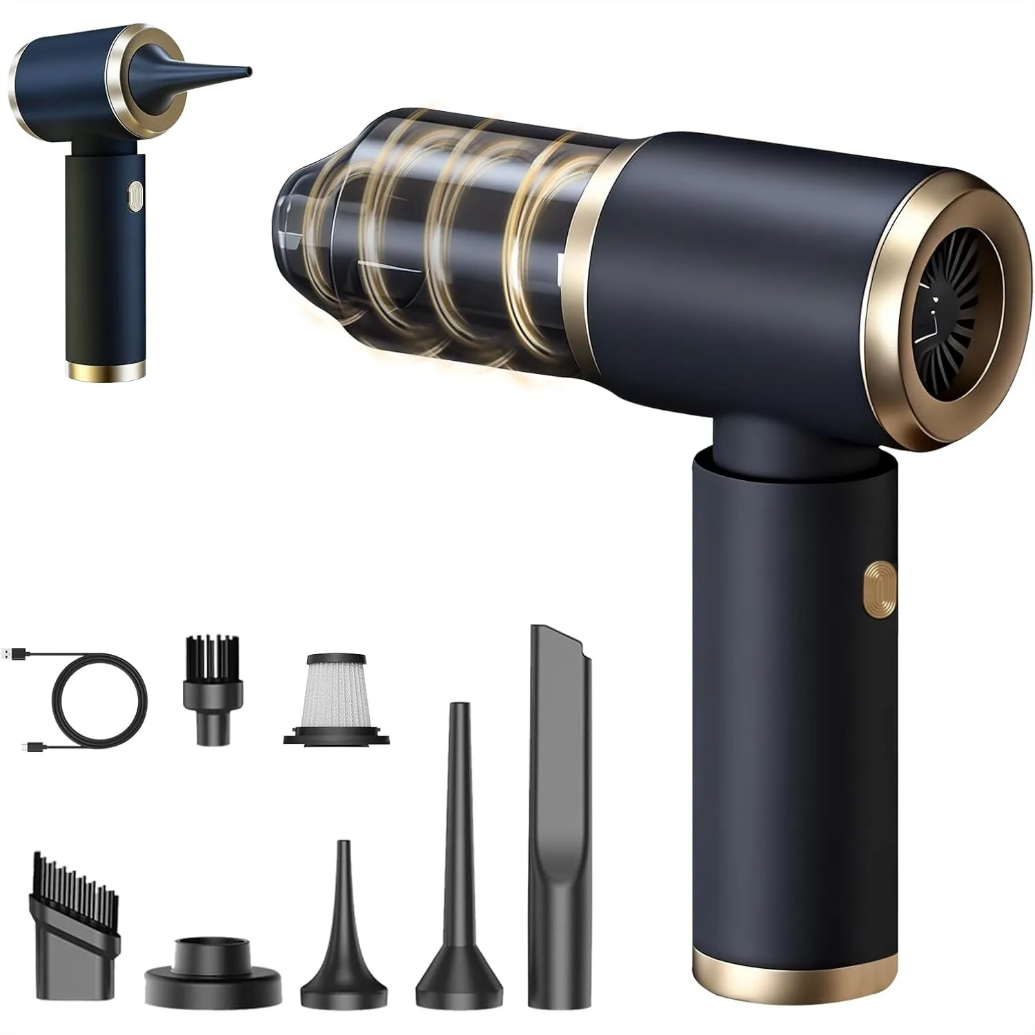 

Портативный беспроводной автомобильный пылесос 4-в-1, высокая мощность 15000PA, перезаряжаемый, для уборки дома, автомобиля и офиса