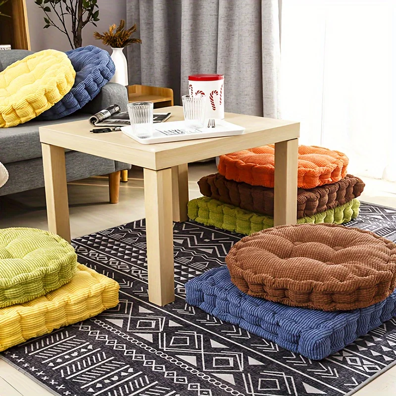 1 x Cord-Kissen, weicher Büro-Schlafzimmer-Esszimmerstuhl, Tatami-Kissen, bequeme und modische Heimdekoration, Höhe nach oben