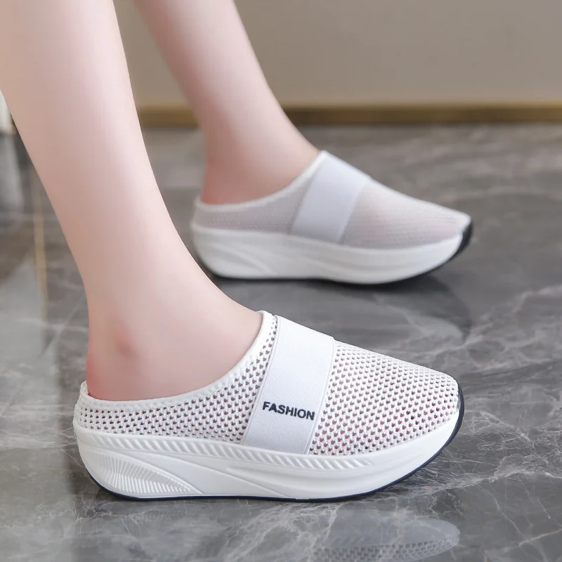 2022 New Women Shoes Casual Increase Cushion Shoes Non-slip Platform Sneakers For Women Breathable Mesh Outdoor Walking Slippers