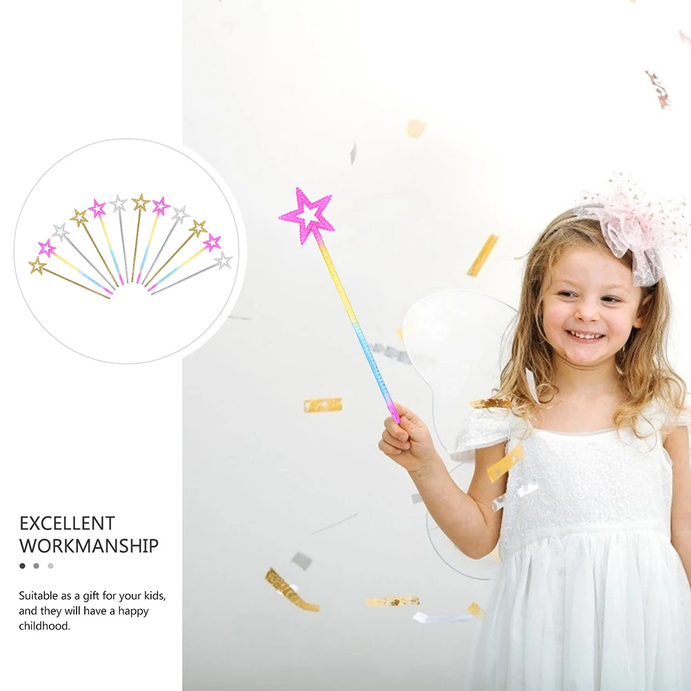 Baguettes féeriques en forme d'étoile pour enfants, 8 pièces, jeu de fête, décor de Festival d'halloween, bâtons d'étoiles portables, accessoire de Costume pour