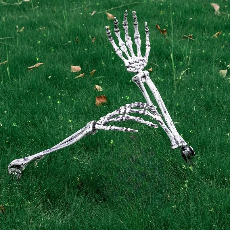 접지 플러그 해골 손 할로윈 의상 흰색 해골 유령 손 모양 무서운 트릭 장식 소품