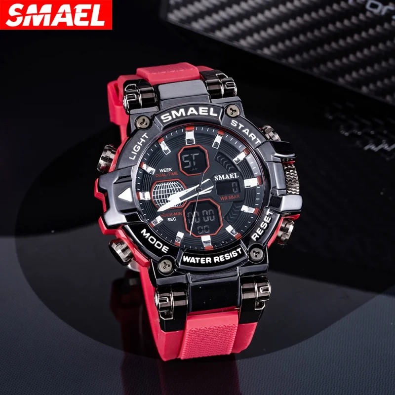 Smael Black Warrior Alloy Watch Men's Multi-Function Electronic Watch Hot Trendy Men's Watch