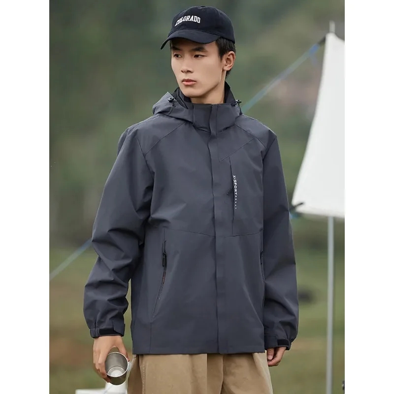 

Spring Autumn Casual Jacket Men/Women Outdoor Waterproof and Windproof Hooded Windbreaker Coats