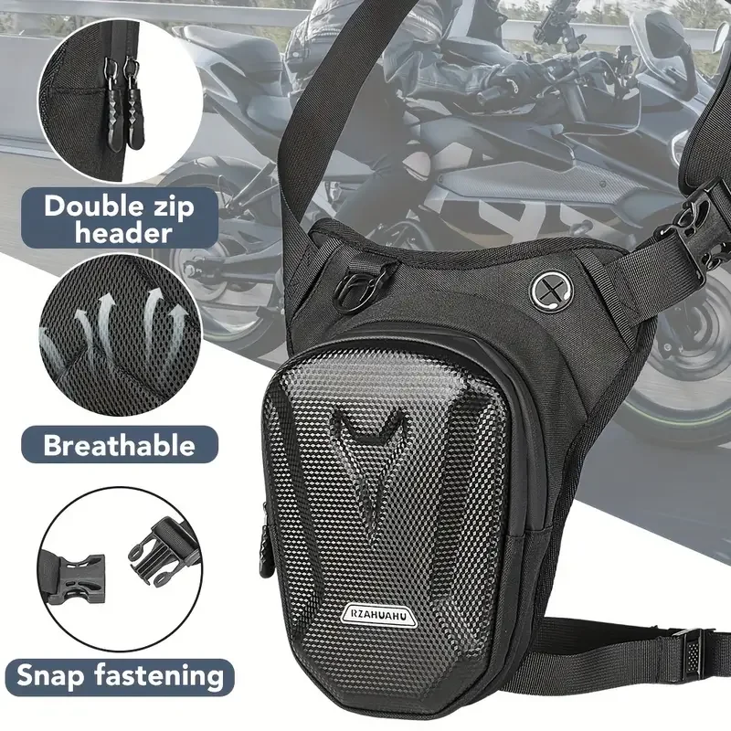 Bolsa de pierna de cintura caída para motocicleta, cinturón de muslo, riñonera de viaje táctica impermeable para motocicleta, monedero para teléfono móvil