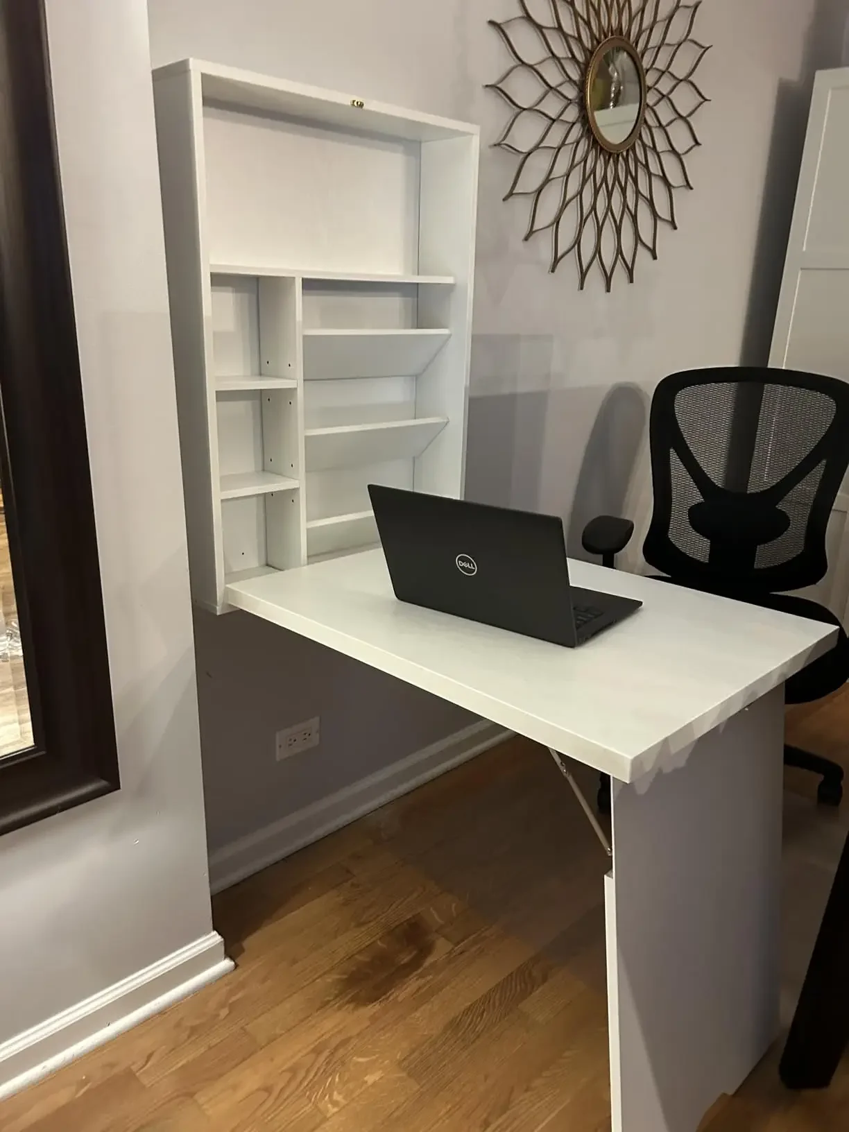 

A Multifunctional wall-mounted foldable dining table convertible floating desk folding space saving computer desk with side