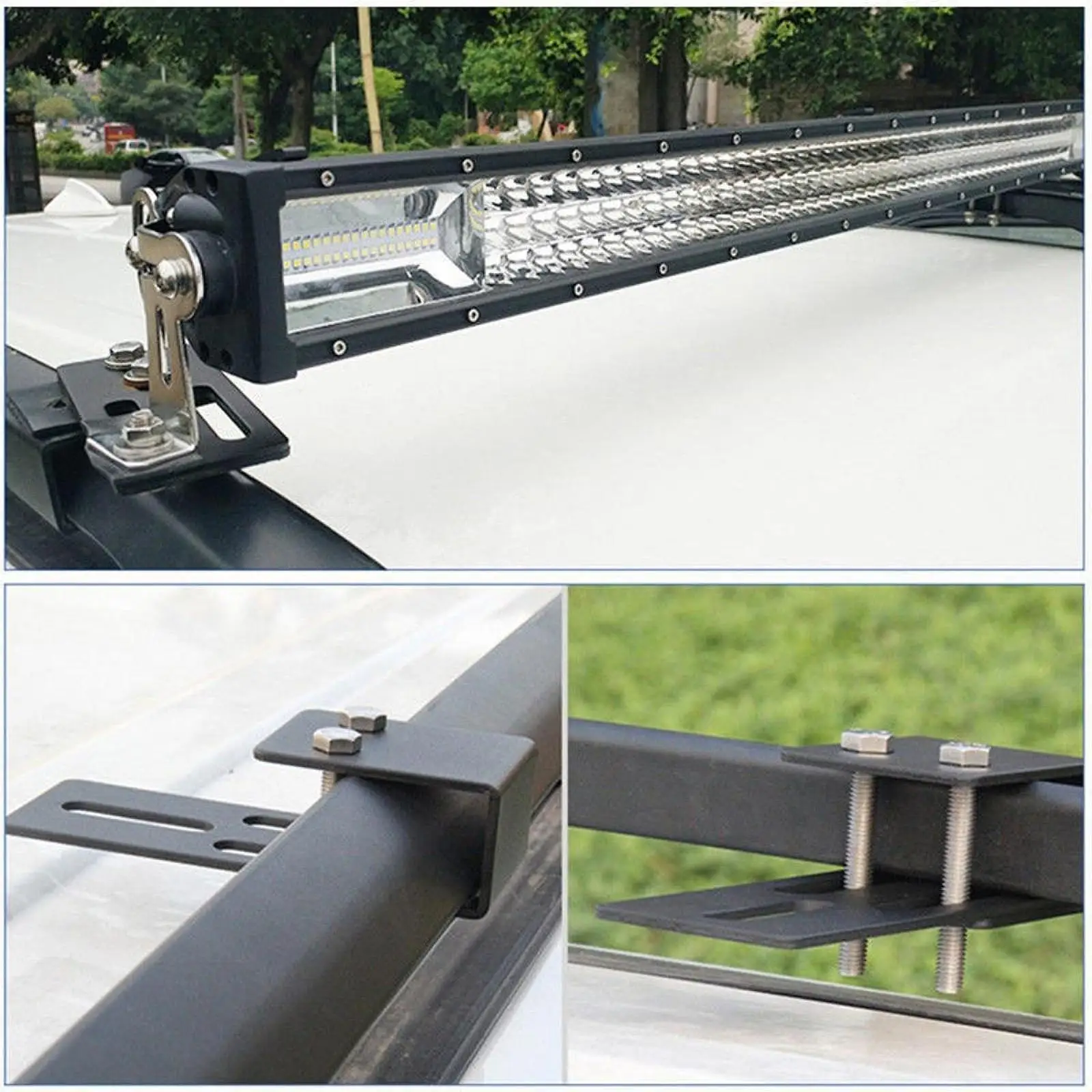 2Pcs Car Roof Rack Light Bracket Nonslip Vehicle Accessory Professional Replacing Repair Part Sturdy High Performance Adjustable