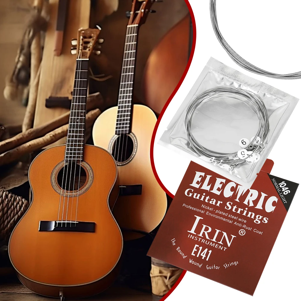 مجموعة أوتار الجيتار الكهربائي أوتار الجيتار من سبائك النيكل للاستخدام في ممارسة ملحقات الجيتار الكهربائي