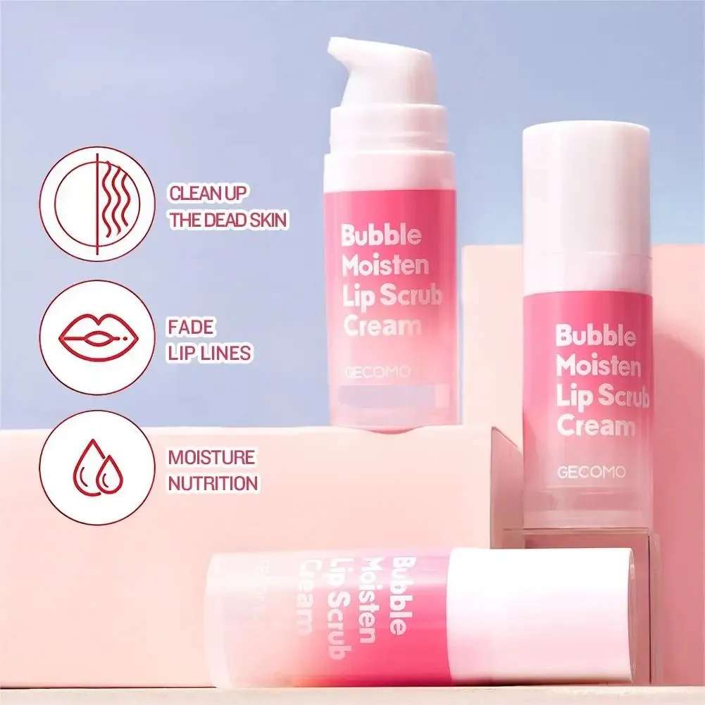 Burbuja exfoliante humedece crema exfoliante de labios mascarilla de labios exfoliante GECOMO planta cuidado de labios exfoliante para labios tiernos