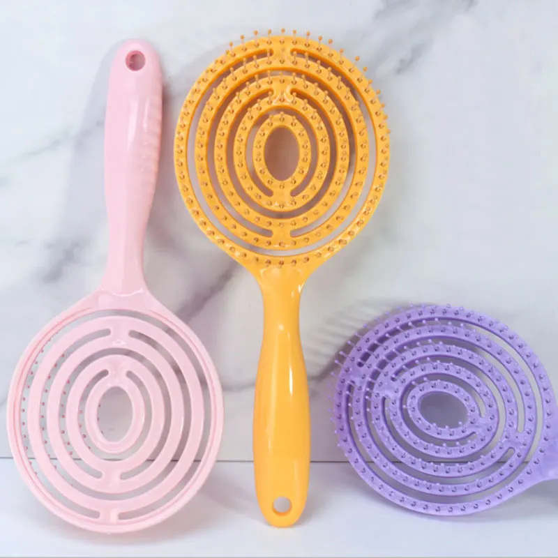 Relaxing Elastic Massage Comb Hollow Out Hair Brush Scalp Massage Combs Hair Styling Detangler Fast Blow Drying Detangling Tool