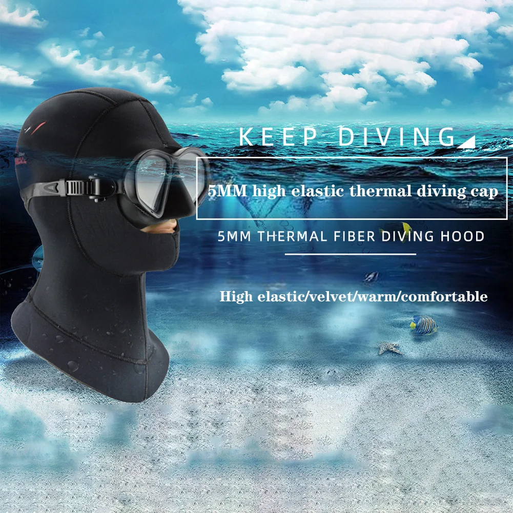 

Wetsuit Hood, 5mm Thermal Neoprene Diving Hood, Wetsuit Hat Cap Thermal Hood For Swimming Kayaking Snorkeling Sailing Canoeing