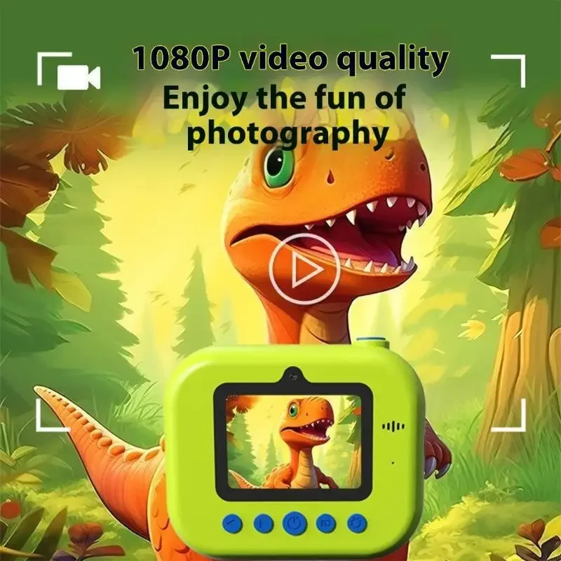 48MP Kids Camera With Instantly Photo Printing Double Lens 16X Zoom Built In Filter Educational Games MP3 Music Player ABS 15UB