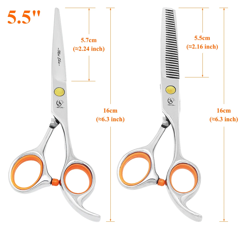 5.5/6 بوصة المهنية مقصات الحلاقة مجموعة مقصات الحلاق اليابان الصلب صالون قص الشعر ترقق مقص قادين A0054A