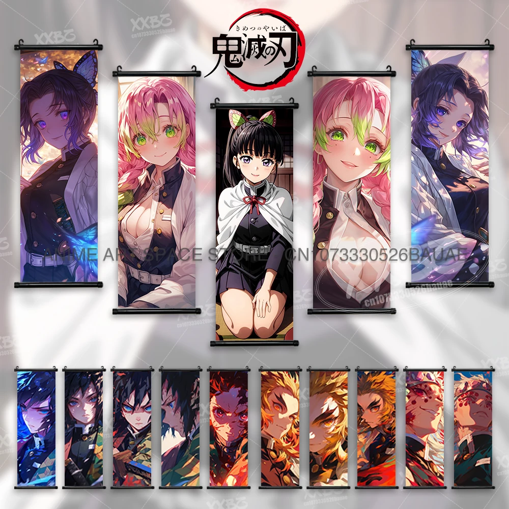 

Demon Slayer Hanging Painting Home Decor Rengoku Kyoujurou Tomioka Giyuu Scrolls Pictures Wall Art Kamado Tanjirou Anime Posters