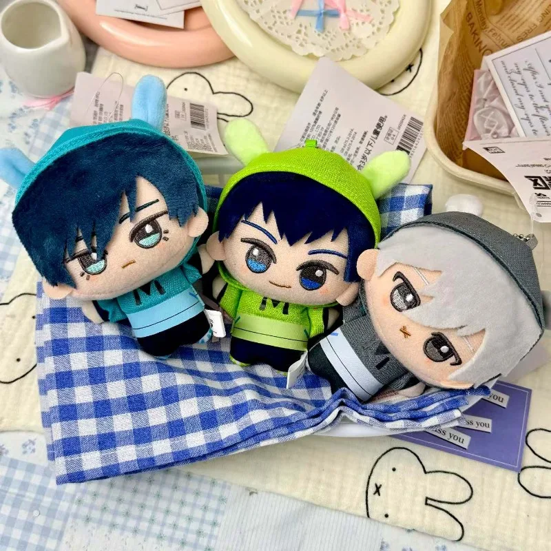 NOVO Pelúcia Blue Lock com Orelhas de Coelho, Pingente de Brinquedo de Pelúcia Seishiro Nagi Isagi Yoichi Chigiri, Brinquedo Fofo de Anime, Chaveiro para Mochila