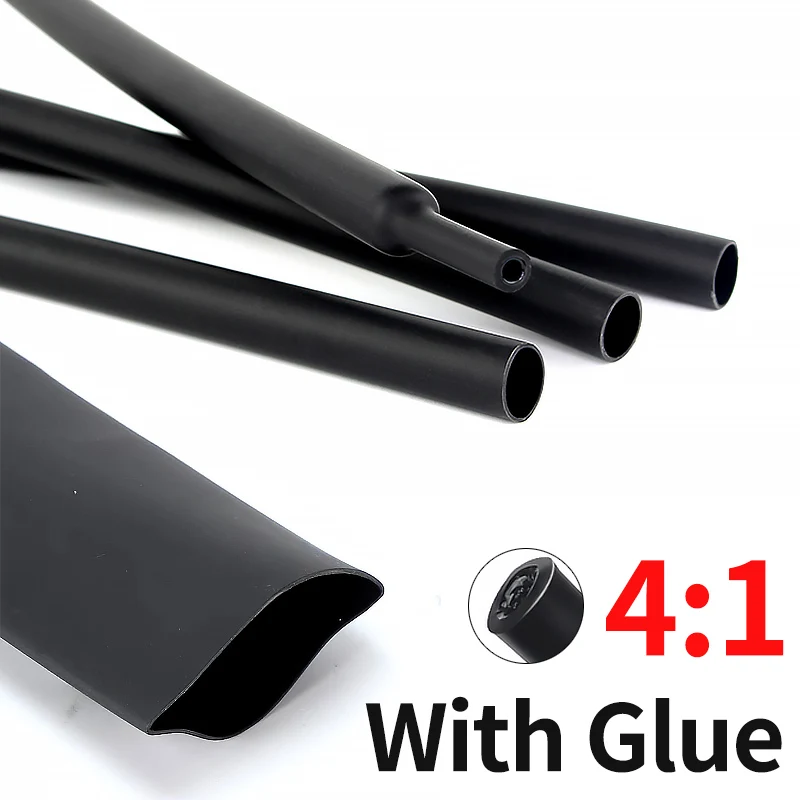 

100 Meters/ 10M 4:1 Heat Shrink Tube with Glue Polyolefin Shrinking Assorted Heat Shrink Tube Wire Cable Sleeving Tubing