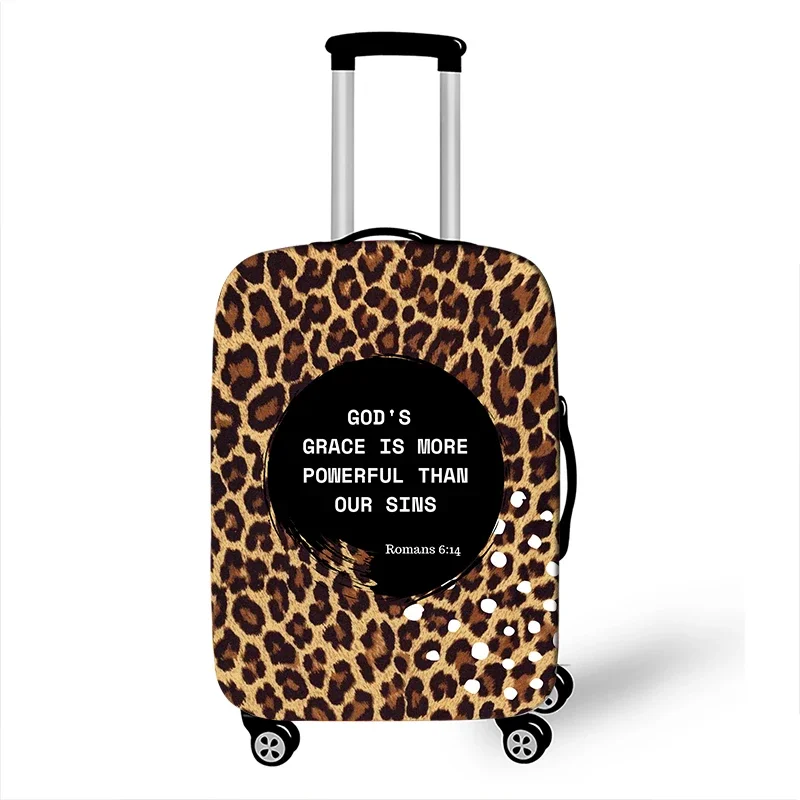 Christian Bible Verse Luggage Cover 18-32 Size Religious Animal Tiger Wolf Protective Covers Elastic Trolley Travel Case Covers