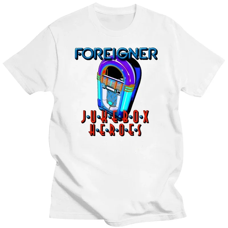 New Foreigner Jukebox Heroes 80s Rock Band Mens White T-Shirt Size S-5XL oversized t shirt men clothing harajuku men's t-shirts