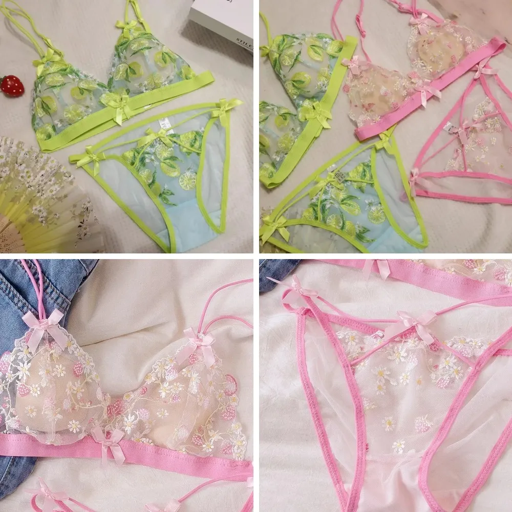 

Sexy Lace Bralette Set for Women, Triangle Cup Wireless Comfortable Underwear Lingerie