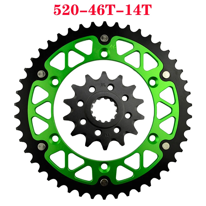 AHL 520 Motorcycle 45T~52T 14T Front & Rear Sprocket For KAWASAKI KX450F 2006-2014 KLX450R 2007-2014 KXF450 KLX450 R KXF KLX 450