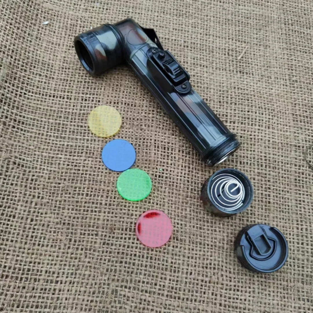 L-type Plastic Multi-lens Flashlight Black
