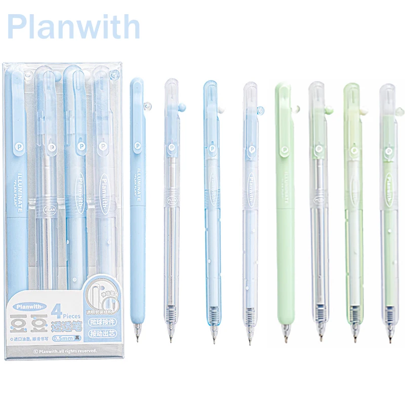

Planwith Doudou Clear Barrel Gel Pens,Ins Aesthetic Retractable Pen 0.5mm Black Ink for School&Office Useful Unzip Stationery