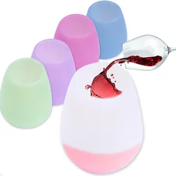 Silicone Drinking Glasses Portable Wine Glass Summer Wine Glasses For Outdoor Parties Camping Beaches Dishwasher Safe Drinkware