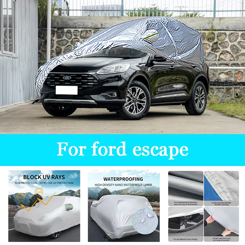 

Car Cover Outdoor Full Exterior Snow Cover Sunshade Waterproof Dustproof Protection with Reflective Strips for Ford Escape