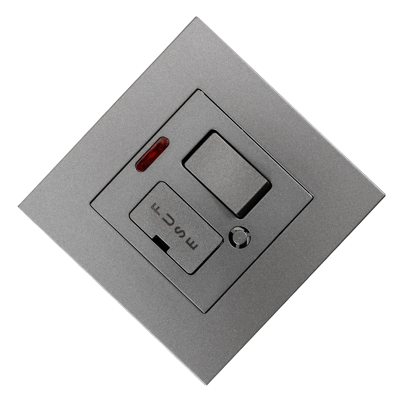 

13A Fused Switch Panel Silver Gray 86 Type Electrical Fuse Wall Plates Switch Replacement Exhaust Fan PC Material Overload