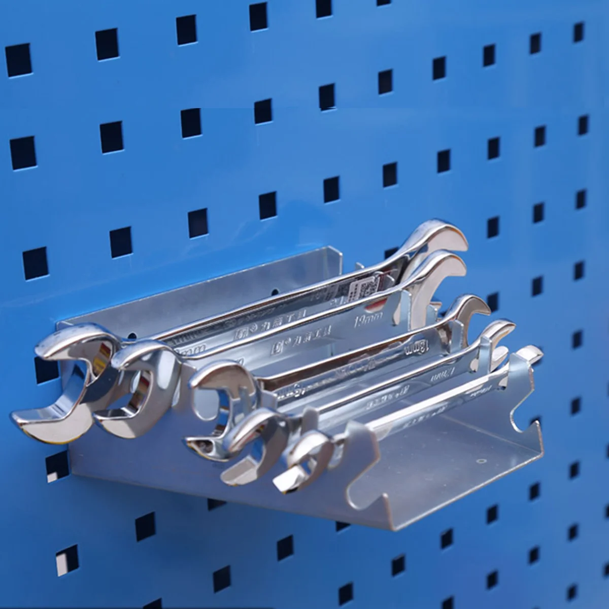 

Wrench Holder Rack Organizer Storage Shelf Steel Galvanized Wrenches Keeper Locking