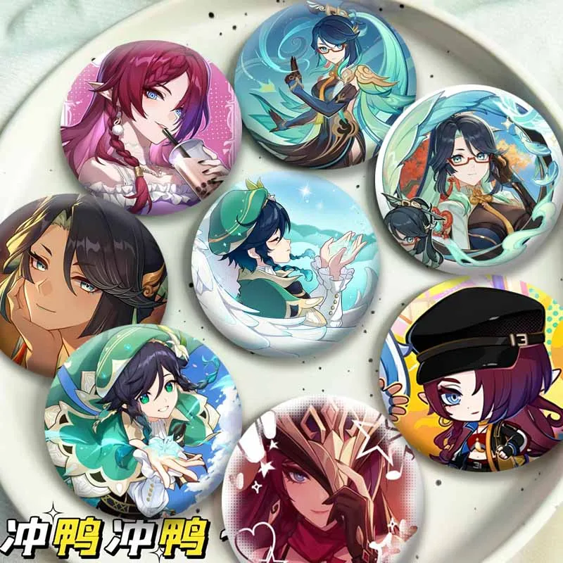 Cute Cartoon Chasca Venti Xianyun Meme Enamel Pin Genshin Impact Game Badge Anime Brooch Backpack Hat Collar Jewelry Accessories