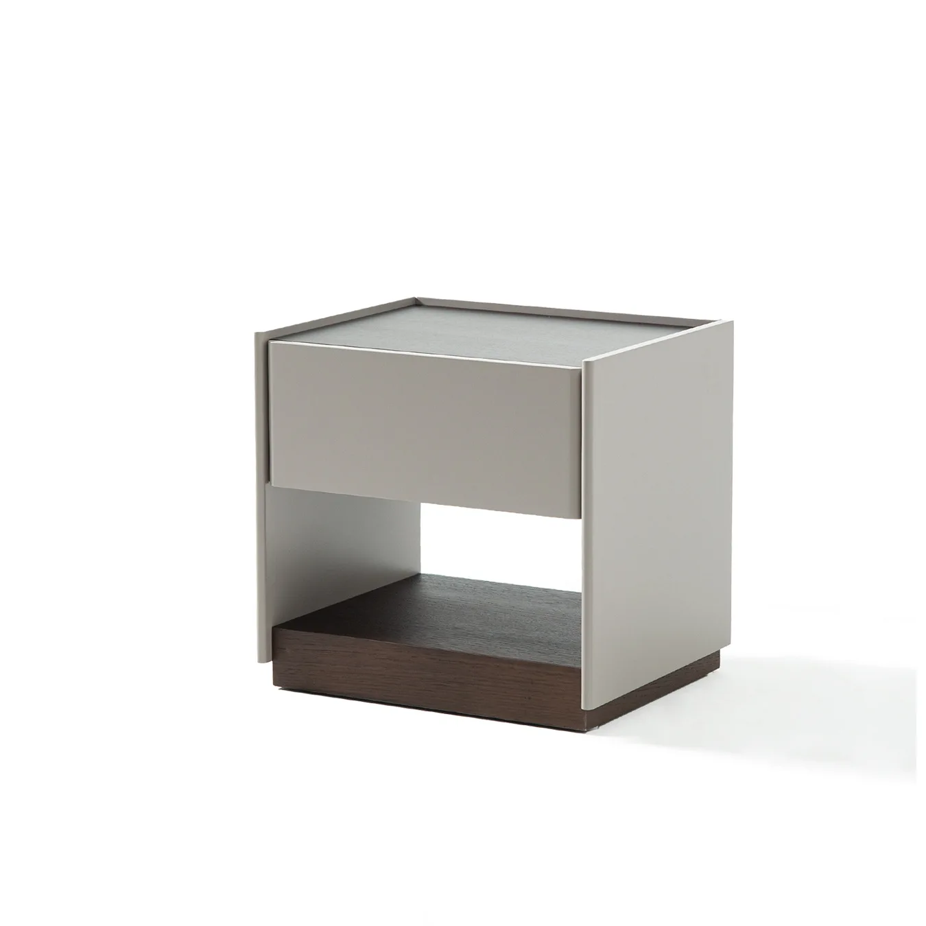 

Italian minimalist bedside table designer hollow model smoky color bedside storage cabinet Nordic