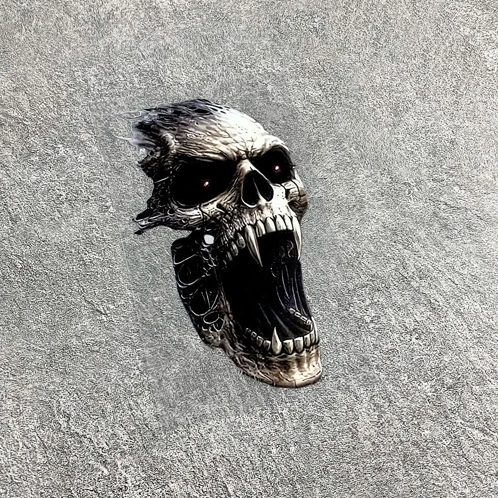 1Pc Gothic Skull Vinyl Sticker, Waterproof UV Resistant Decal for Car Laptop Window Scratch Cover Decor, Holiday Gift