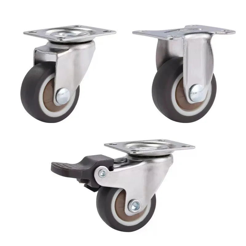 4Pcs Furniture Caster 1-2 Inch Soft Rubber Universal Wheel 360° Swivel Mute Caster Roller Wheel for Platform Trolley Accessories
