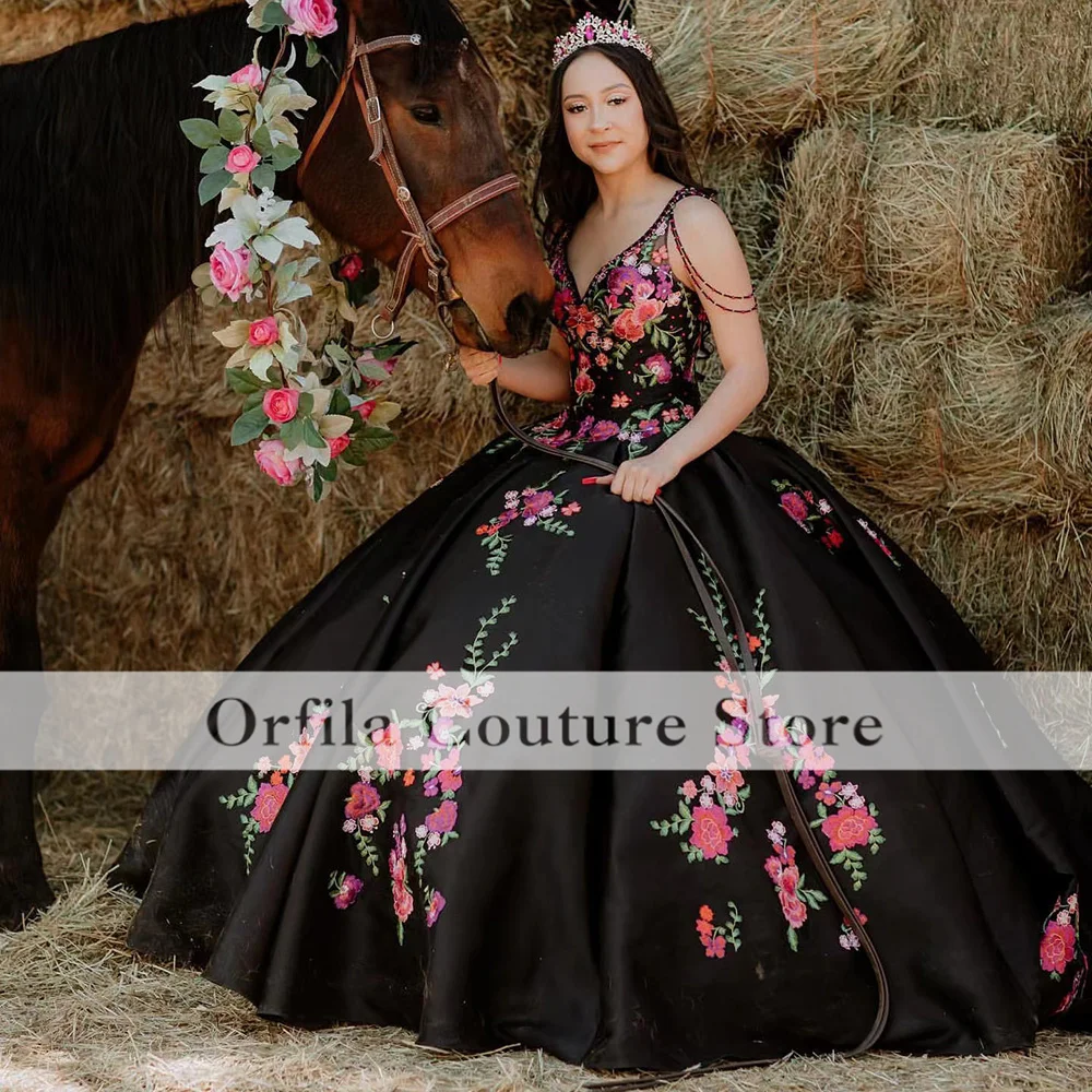 Charro-Vestidos De quinceañera bordados para niñas, Vestidos De 15 Años con apliques De estilo mexicano XV, Vestidos De desfile para baile De graduación, 2022