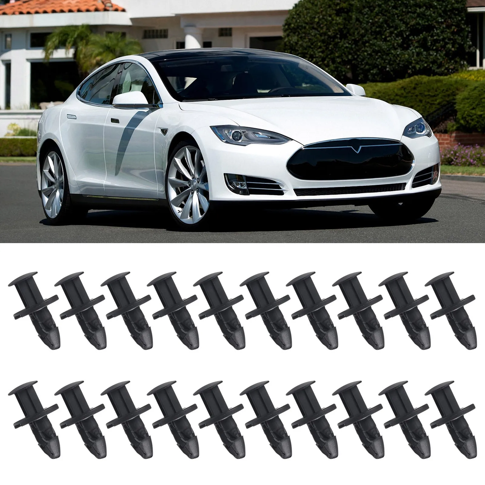 

20Pcs Car Push Pull Undertray Rivets Clips FOR TESLA MODEL 3 2017 Bumper Fender Liner Retainer Fastener Rivet Screws