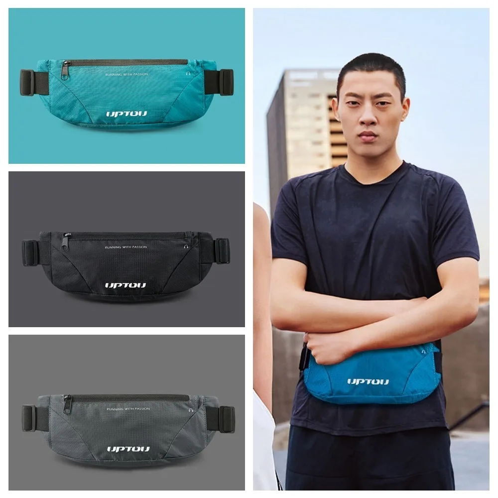 Adjustable Elastic Straps Sports Waist Bag Headphone Jack Big Capacity Run Light Waist Pouch Waterproof Ultra-Thin