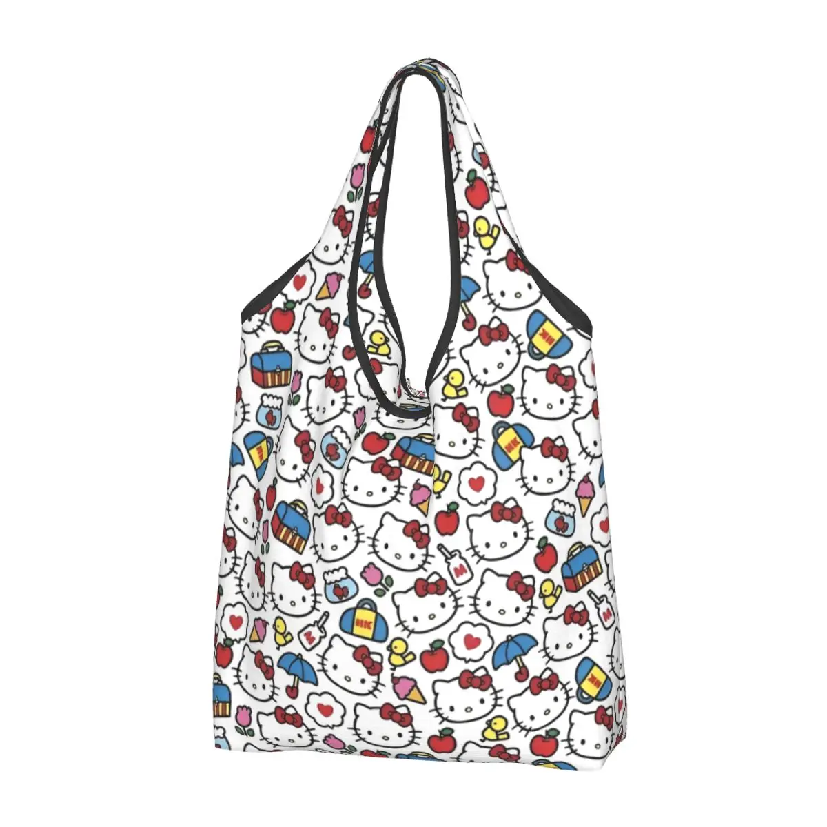 

Large Reusable Hello Kitty Y2k Kawaii Grocery Bags Recycle Foldable Cute Anime Shopping Eco-Friendly Bag Washable Lightweight