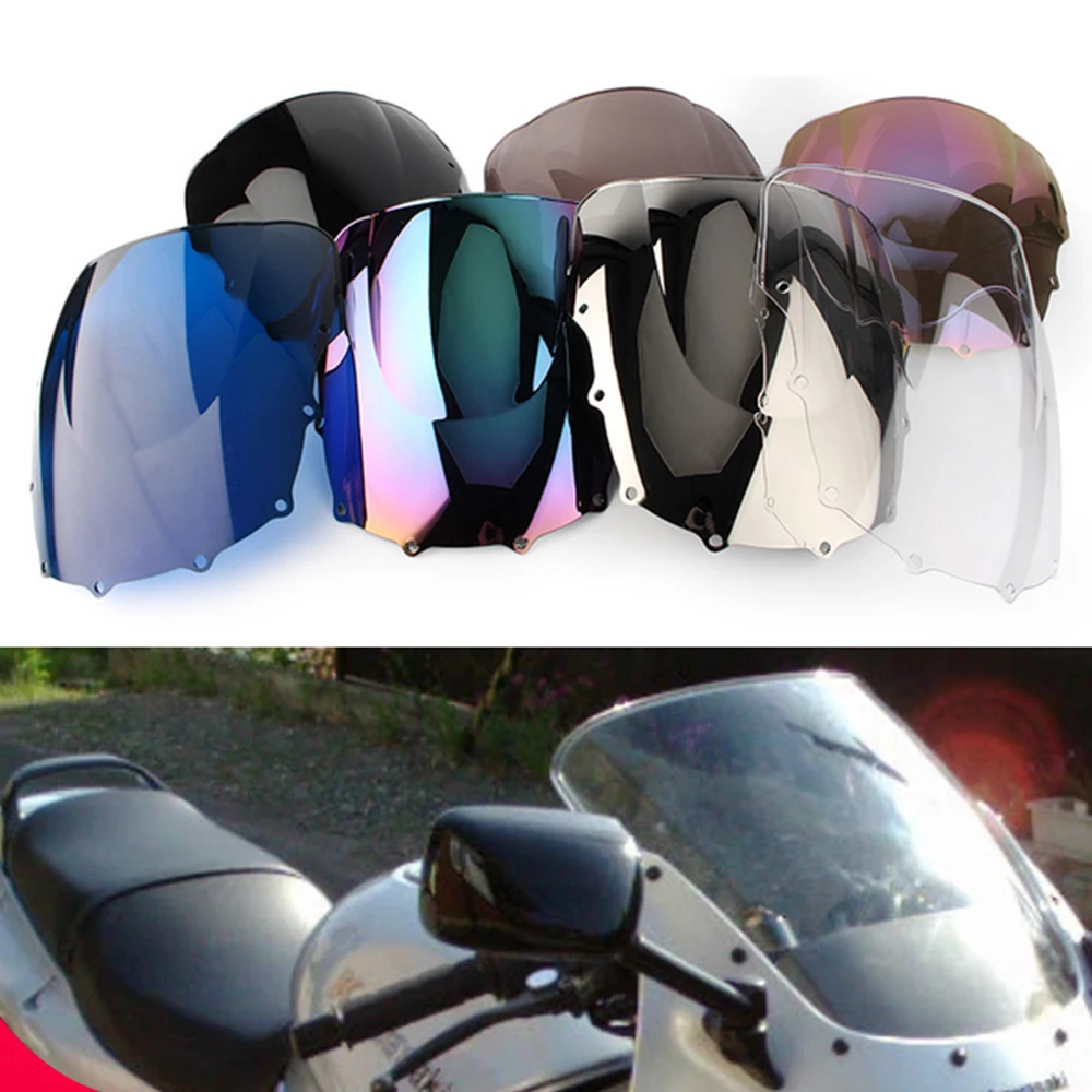 Motorcycle Double Bubble Windshield For Kawasaki ZZR400 1993-2007 ZZR600 ZZR 400 600 WindScreen Accessories Fairing Deflector