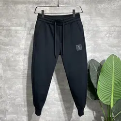 Men's Clothing 2024 New Men's Casual Pants Elastic Waist Winter Harem Pants Korean Jogger Trousers Thick Warm Brushed Pants