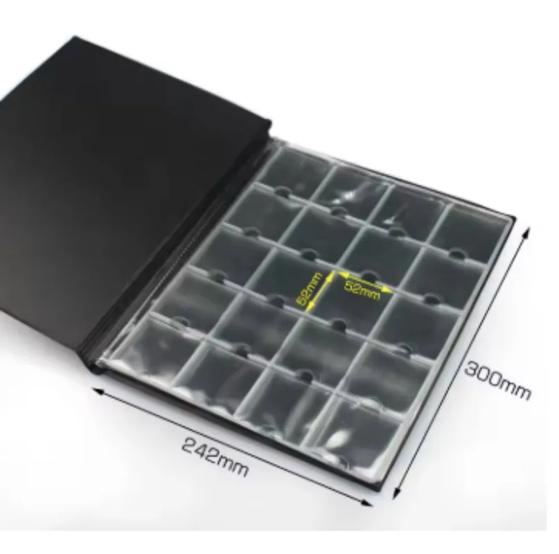 200 Pockets Coin Binder Sheets with Coin Album Collection Book Euro for 2