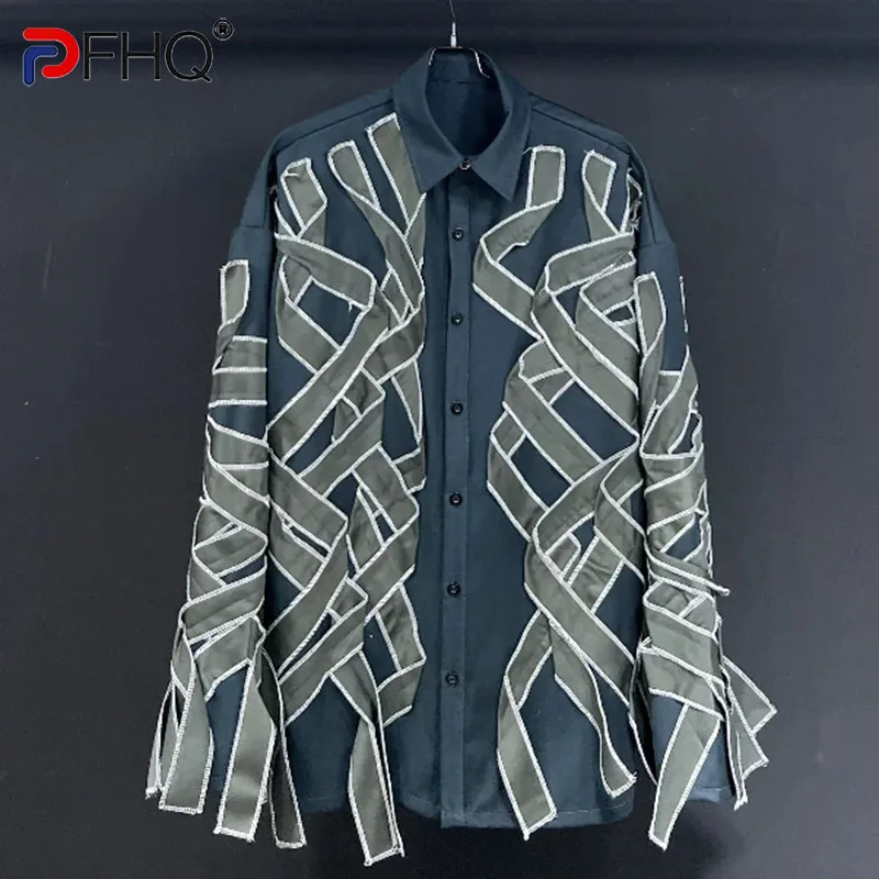 

PFHQ Autumn Men's Darkwear Sunscreen Cardigan Outerwear Long Sleeved Shirts Design Niche Structure Baggy Breathable Tops 21Z1130