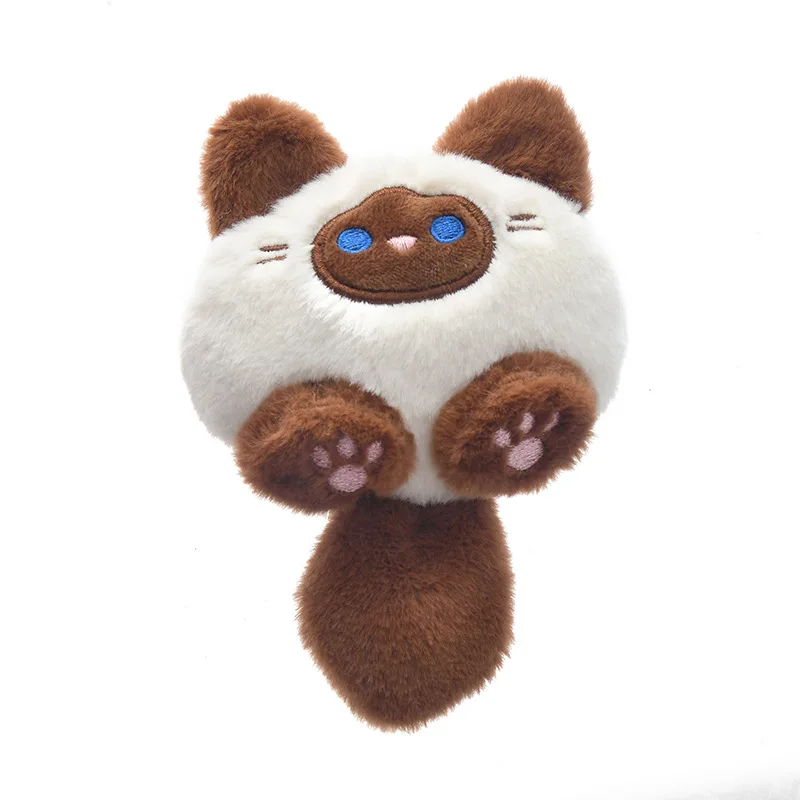 Nuovo gattino stridulo bambola di peluche borsa appesa simpatico cartone animato fai da te gatto spilla portachiavi in oro quattro regali di compleanno opzionali per i bambini