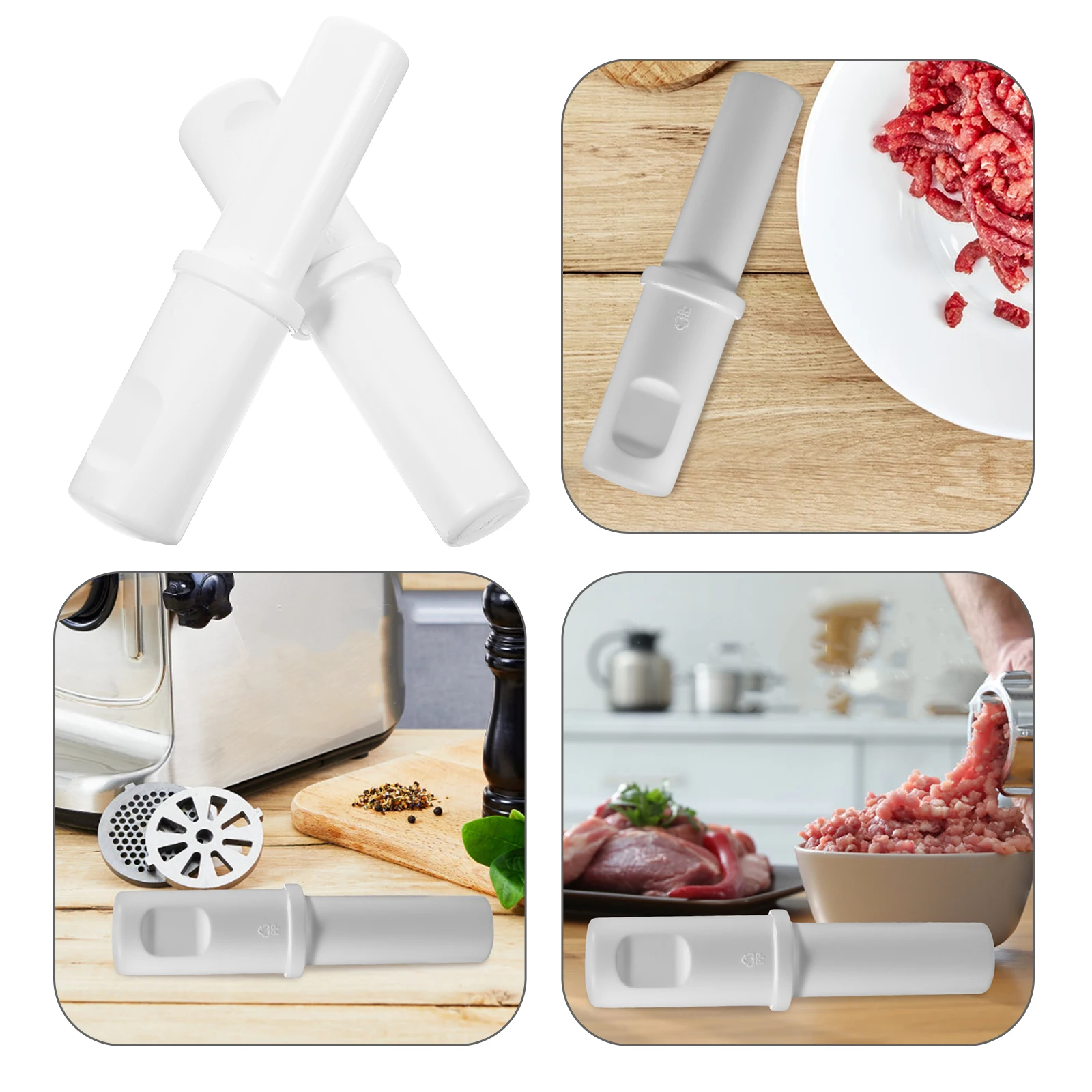 

2 Pcs Kitchen Food Pusher Tool Attachment for Sausage Grinder Meat Accessory Tamper