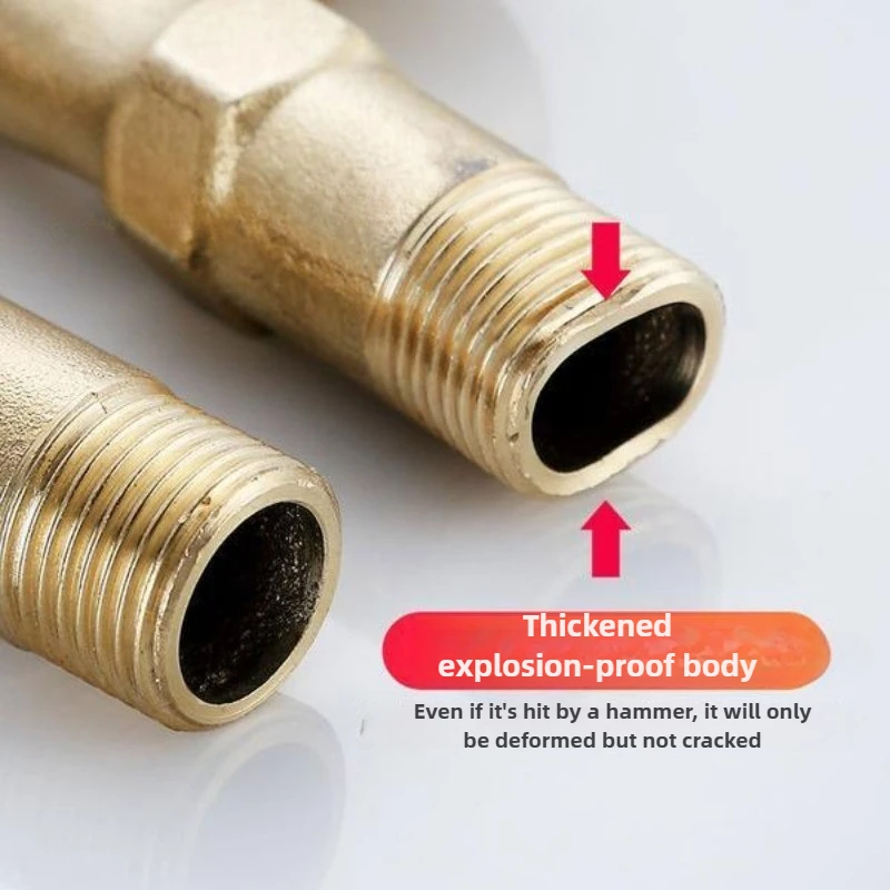 صنبور غسيل نحاسي كامل مقاس 1/2 بوصة، صنبور مياه بارد فردي مع صنبور ملولب مدبب للآلة والحوض والجراج والاستخدام الخارجي