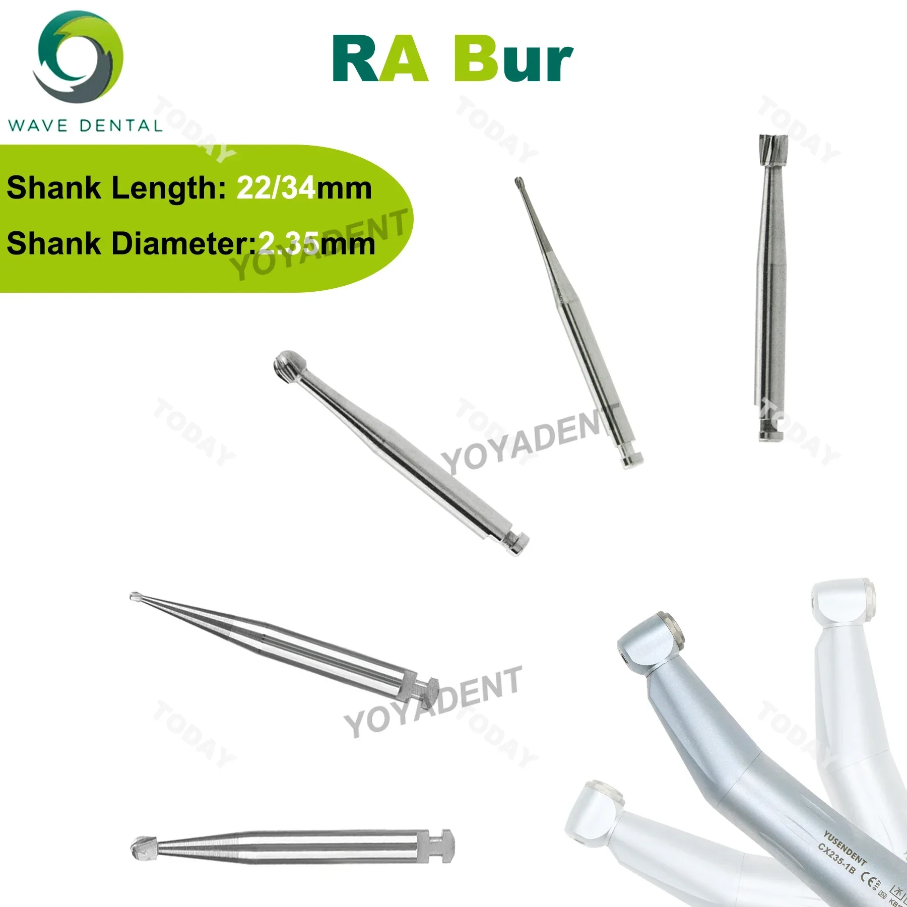 

WAVE Dental Bur Tungsten Carbide Burs Round Head Strawberries For Low Speed Contra Angle Handpiece Dentistry Drill RA Dia.2.35mm