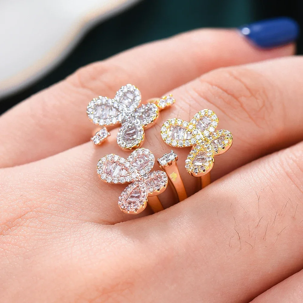

Soramoore Gorgeous Luxury Europe Style Cute Butterfly Rings For Women Noble Bridal Wedding Party Anniversary Best Gift Jewelry